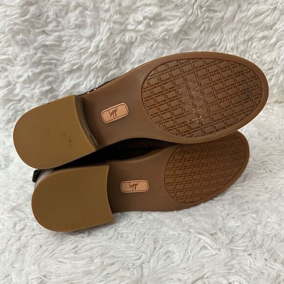 Latigo Brown Cressa Suede Ankle Boots Suede,‎ Side Zip Ruched Studded size 10M - Picture 7 of 9